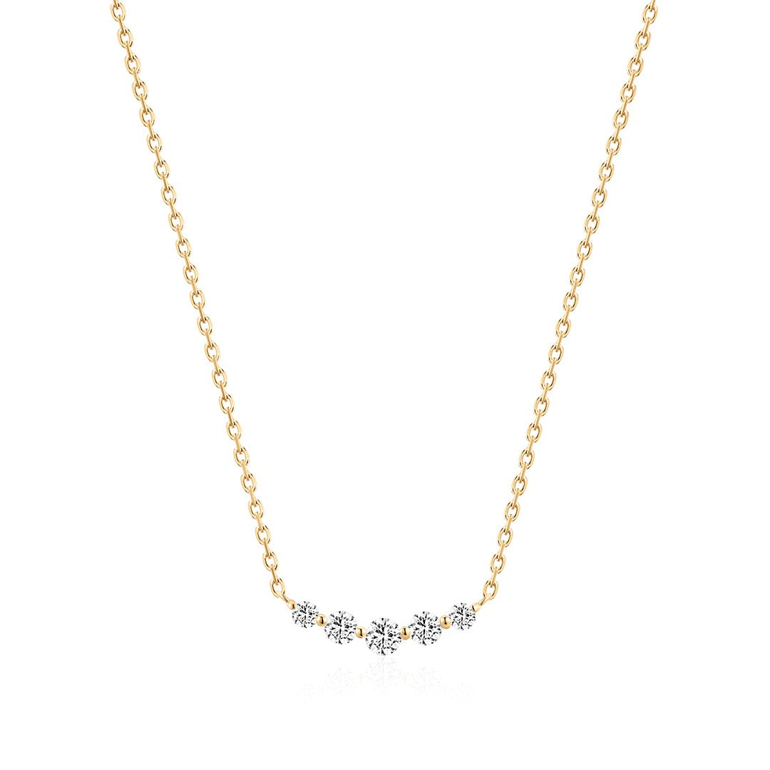 Lab-Grown Diamond Curved Bar Necklace