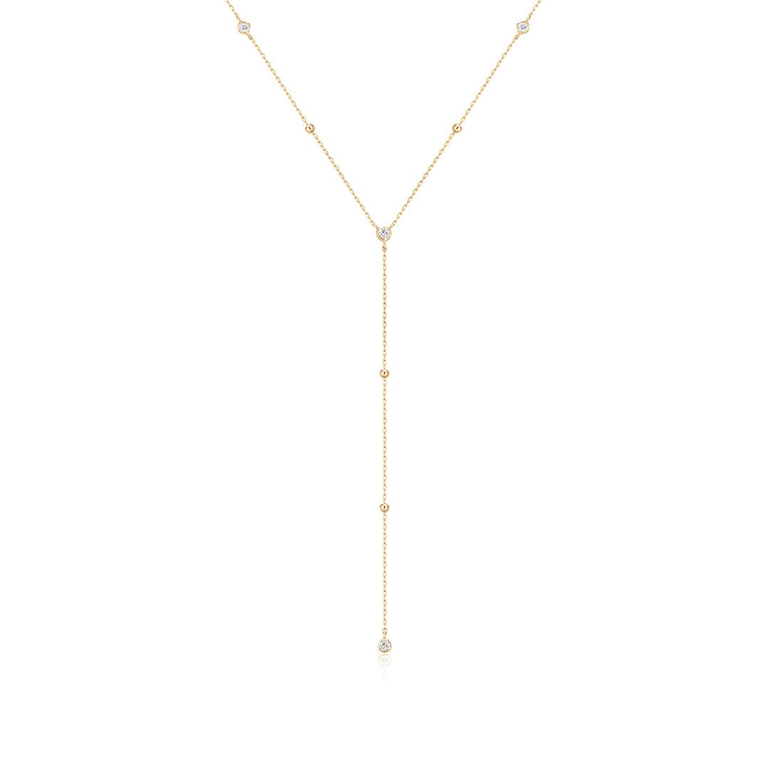 Y-Drop Diamond Chain Necklace