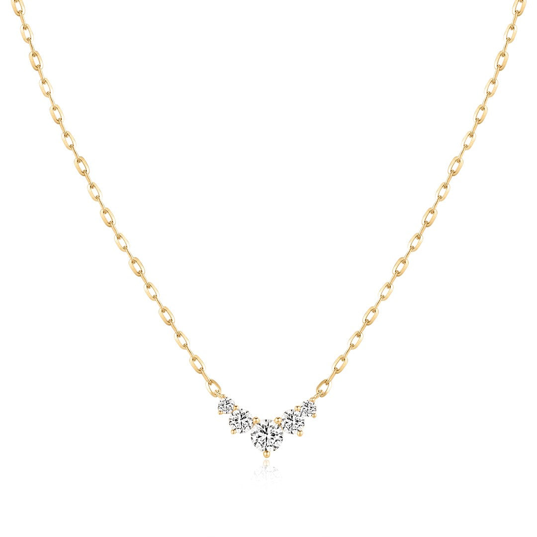 Lab-Grown Diamond V Cluster Necklace