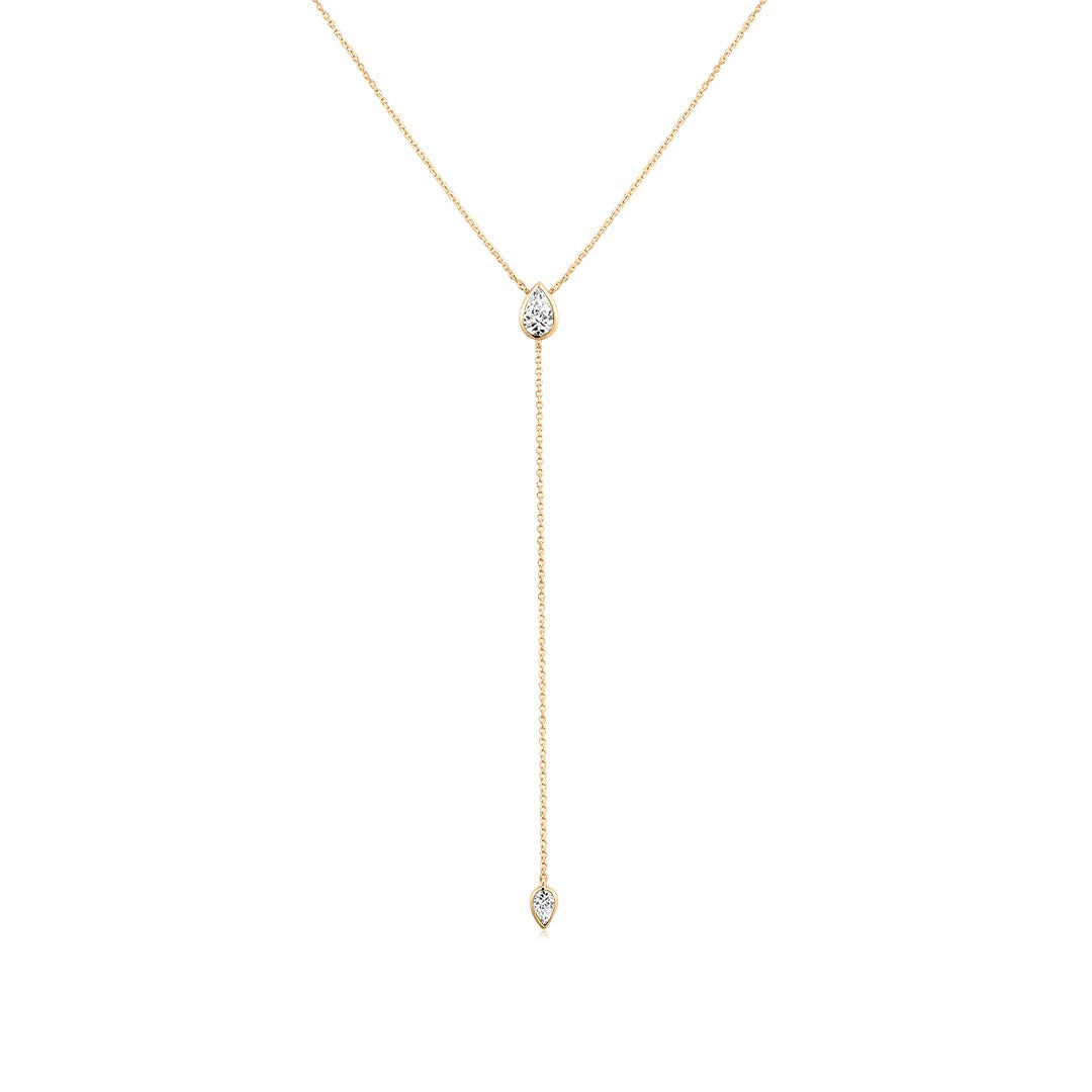 Pear-Cut Lab-Grown Diamond Y-Drop Necklace