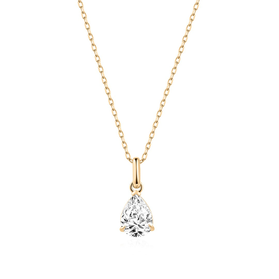 Lab-Grown Pear Diamond Pendant Necklace