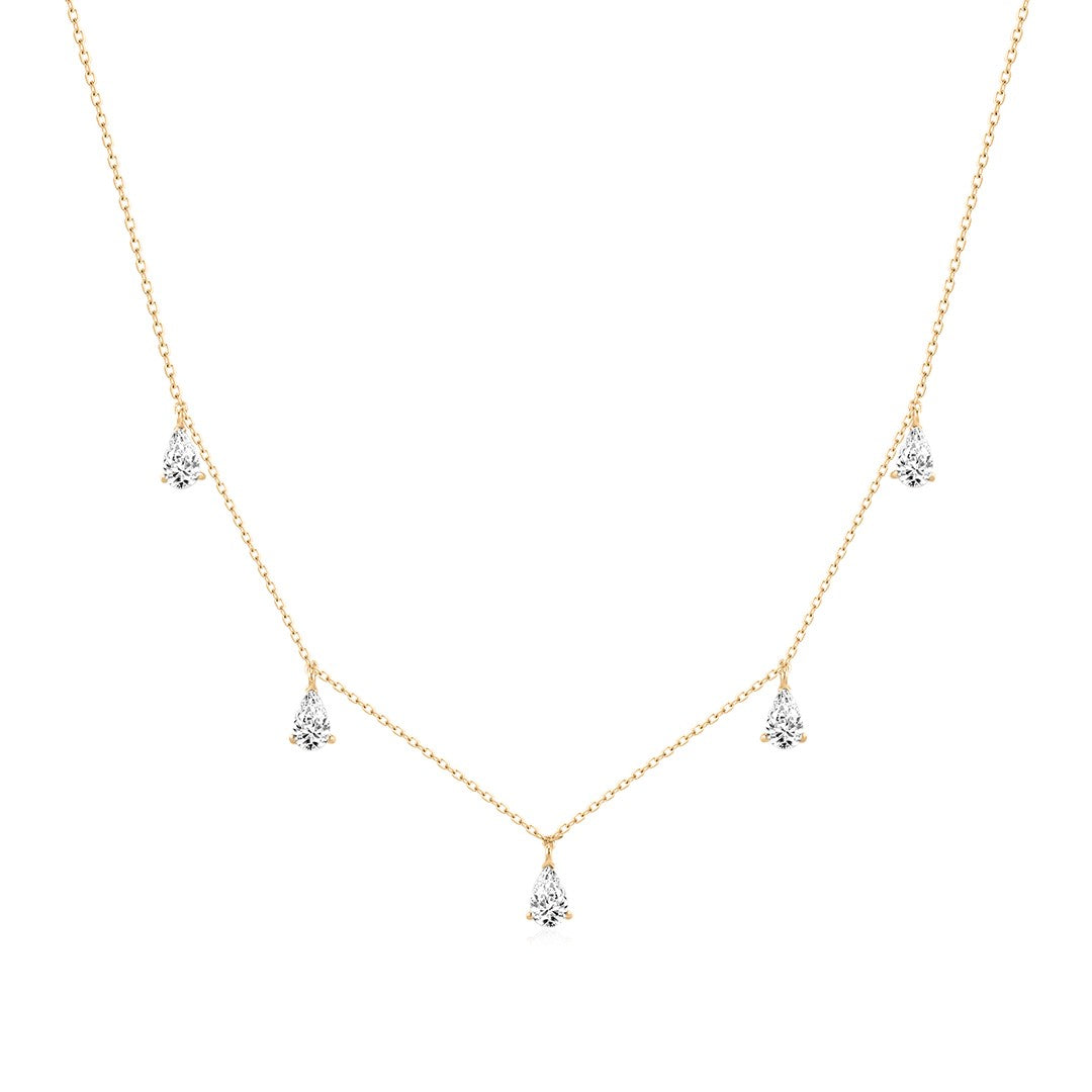 Pear-Cut Lab-Grown Diamond Station Necklace
