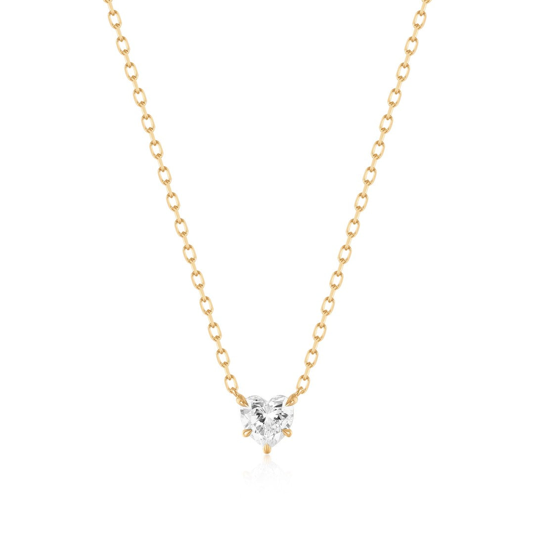 Heart-Shaped Lab-Grown Diamond Solitaire Necklace