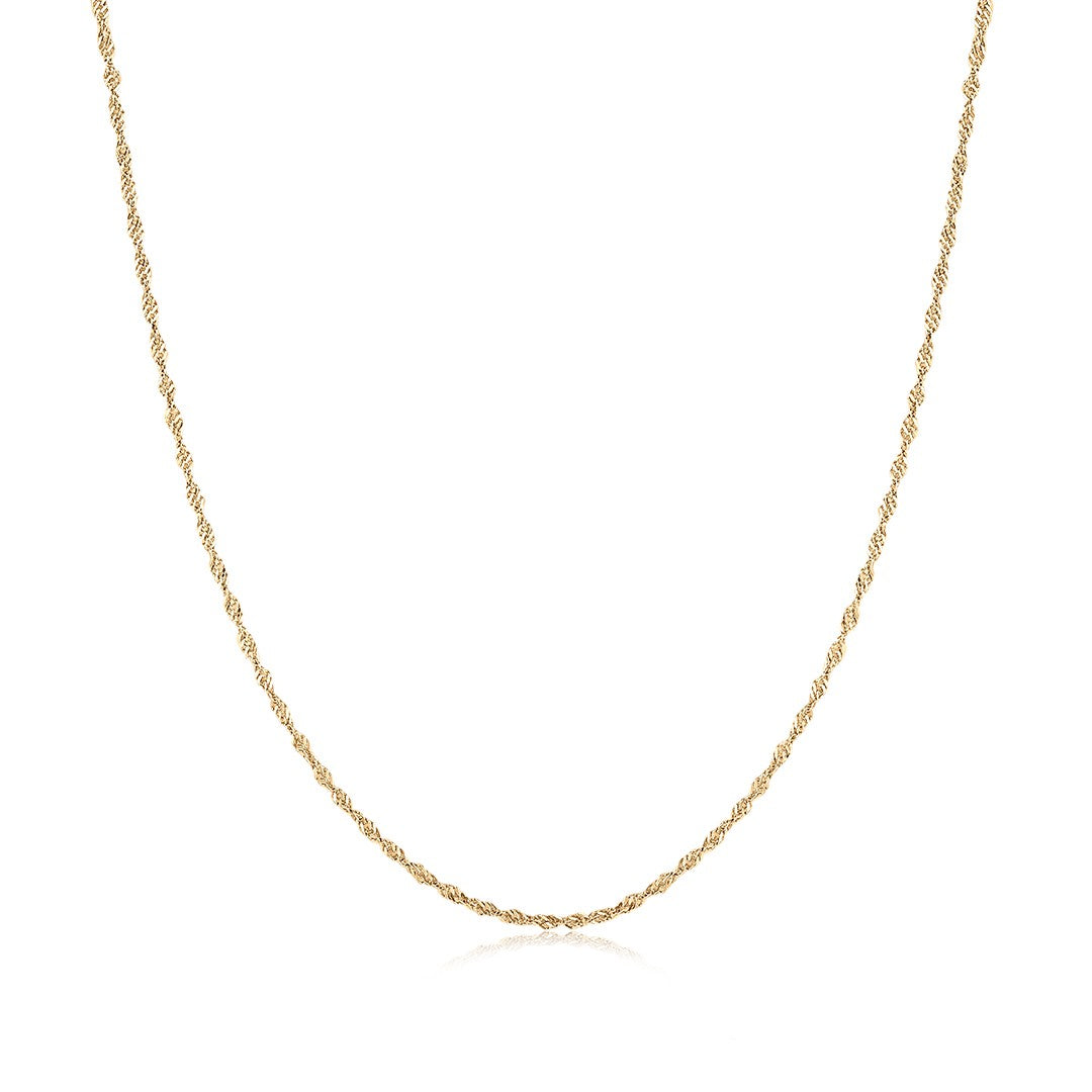 Gold Water Wave Chain Necklace