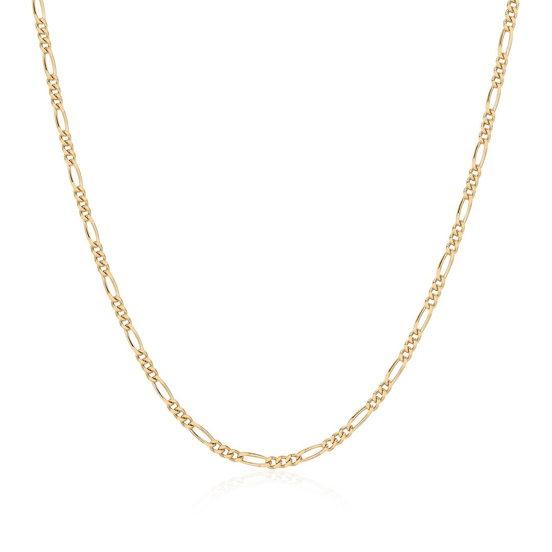 Textured Figaro-Style Gold Chain Necklace