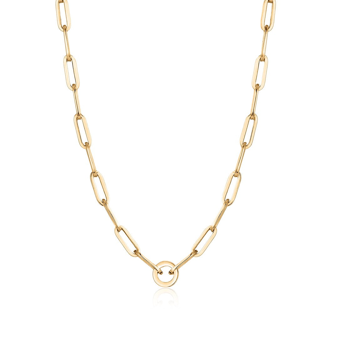 Modern Oval Link Necklace with Openable Clasp