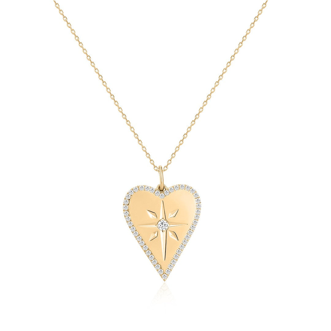 Lab-Grown Diamond Heart Medallion Necklace