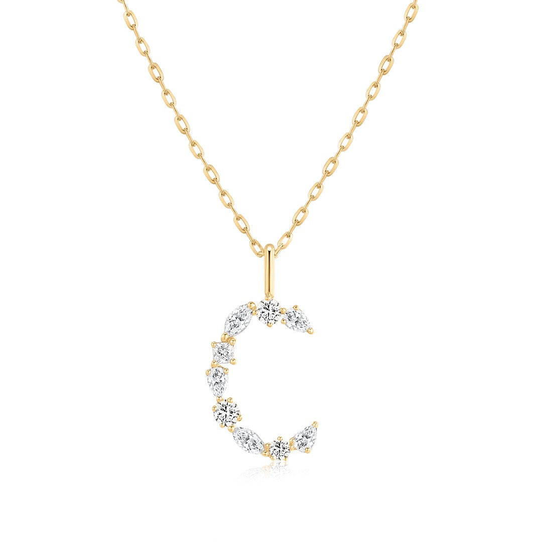 Lab-Grown Diamond Pavé Initial Necklace