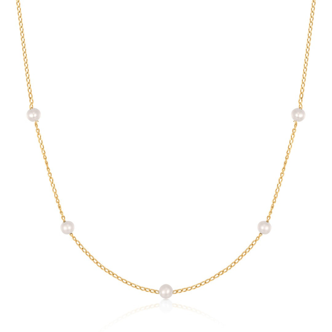 Minimal Pearl Chain Necklace