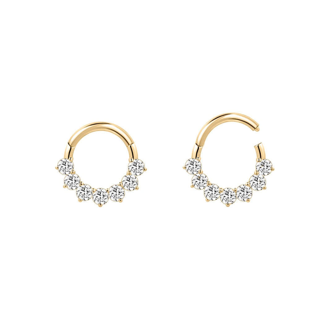 Graduated Lab-Grown Diamond Prong-Set Clicker Hoop