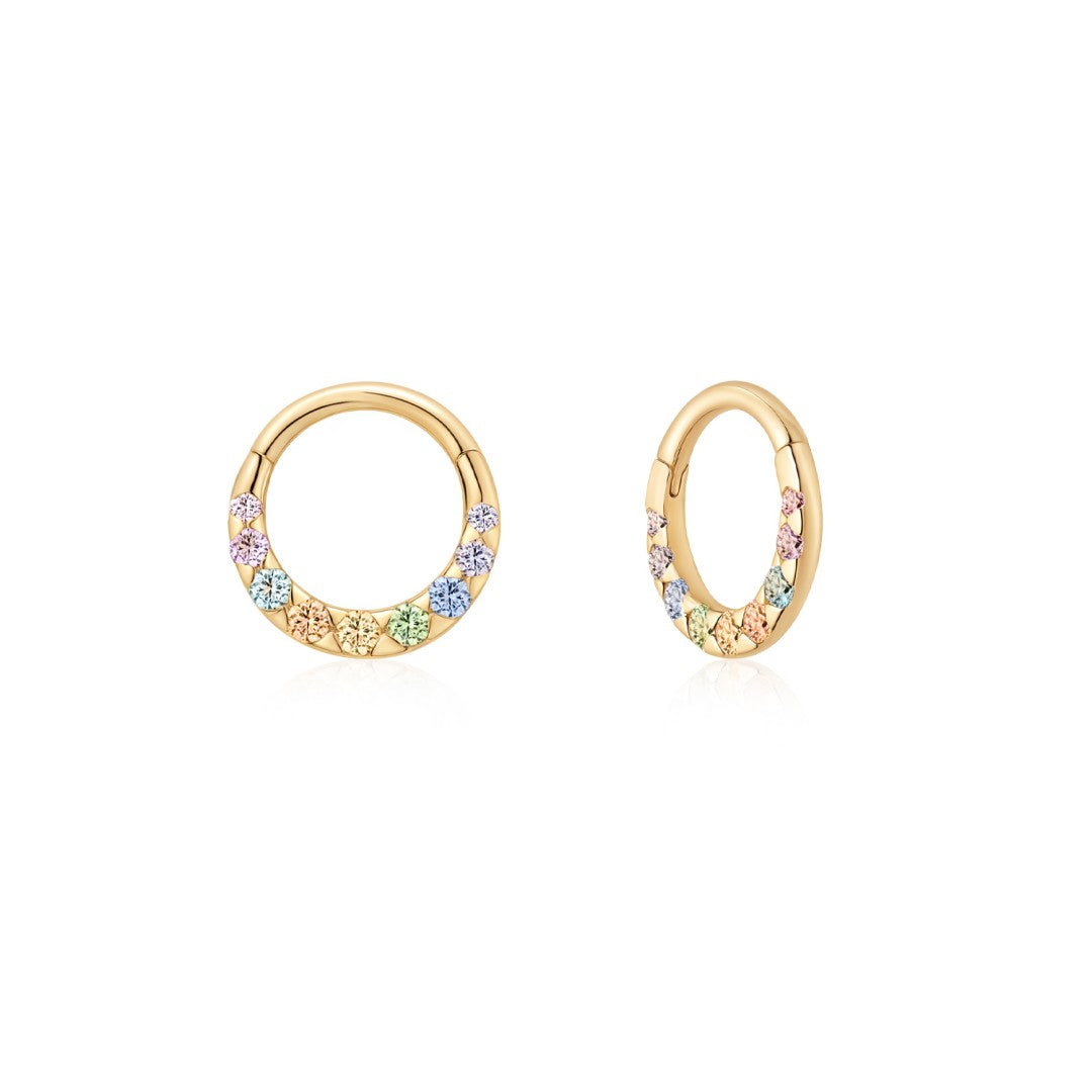 Rainbow Gemstone Clicker Earrings