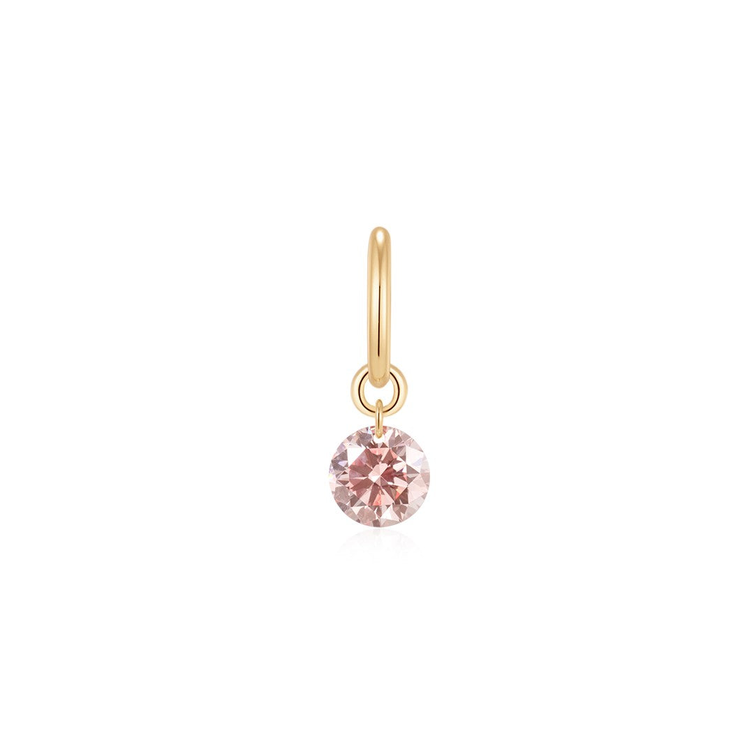 Round Lab-Grown Padparadscha Sapphire Charm