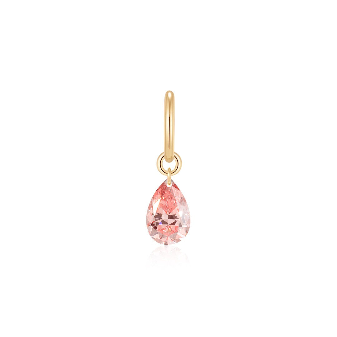 Pear-shaped Lab-Grown Padparadscha Sapphire Charm
