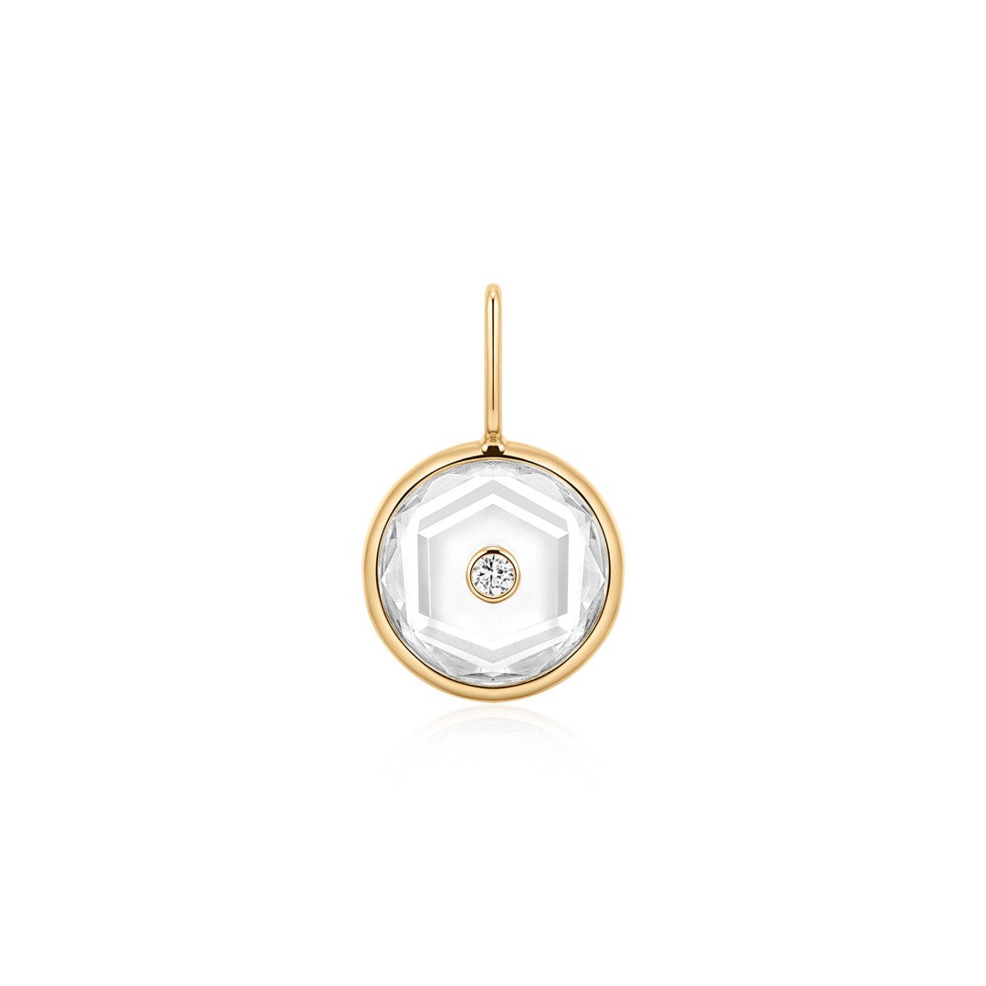 Round Floating Lab-Grown Diamond Slice Pendant