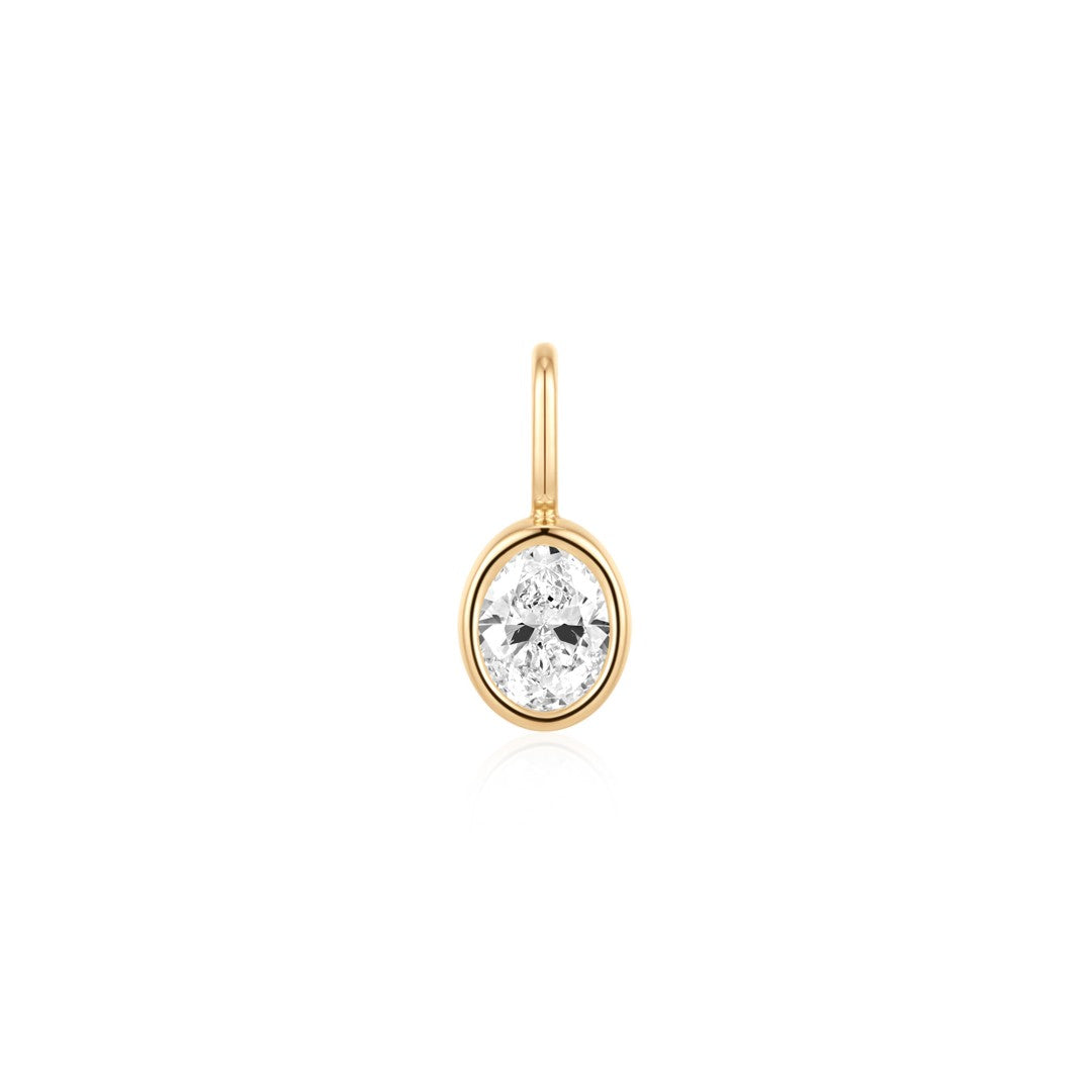 Oval Lab-Grown Diamond Bezel Pendant