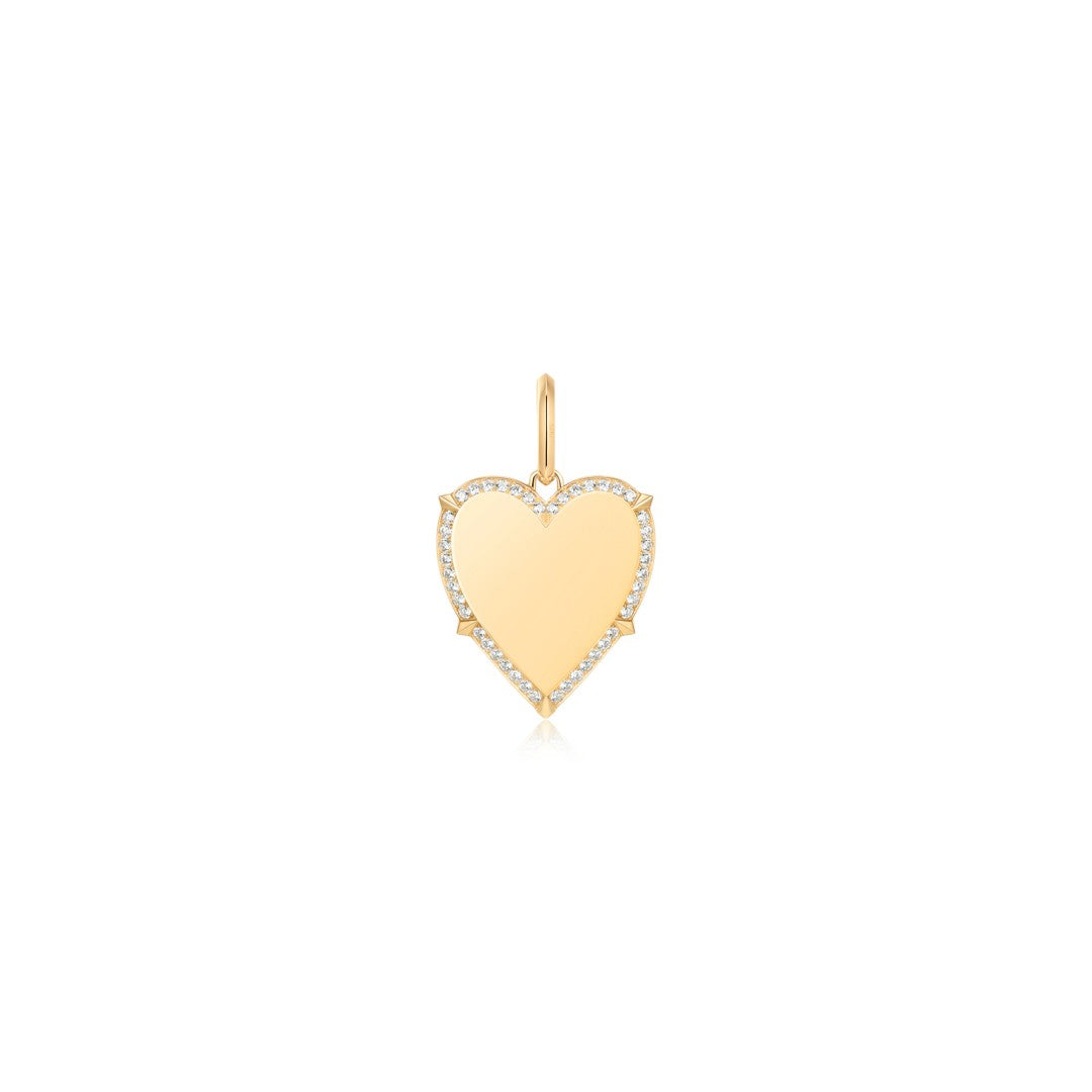 Heart Pavé Frame Pendant (Engraveable)