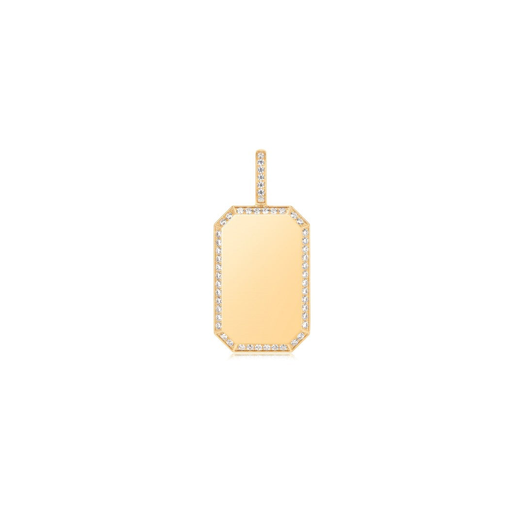Engravable Lab-Grown Diamond Octagon Pendant