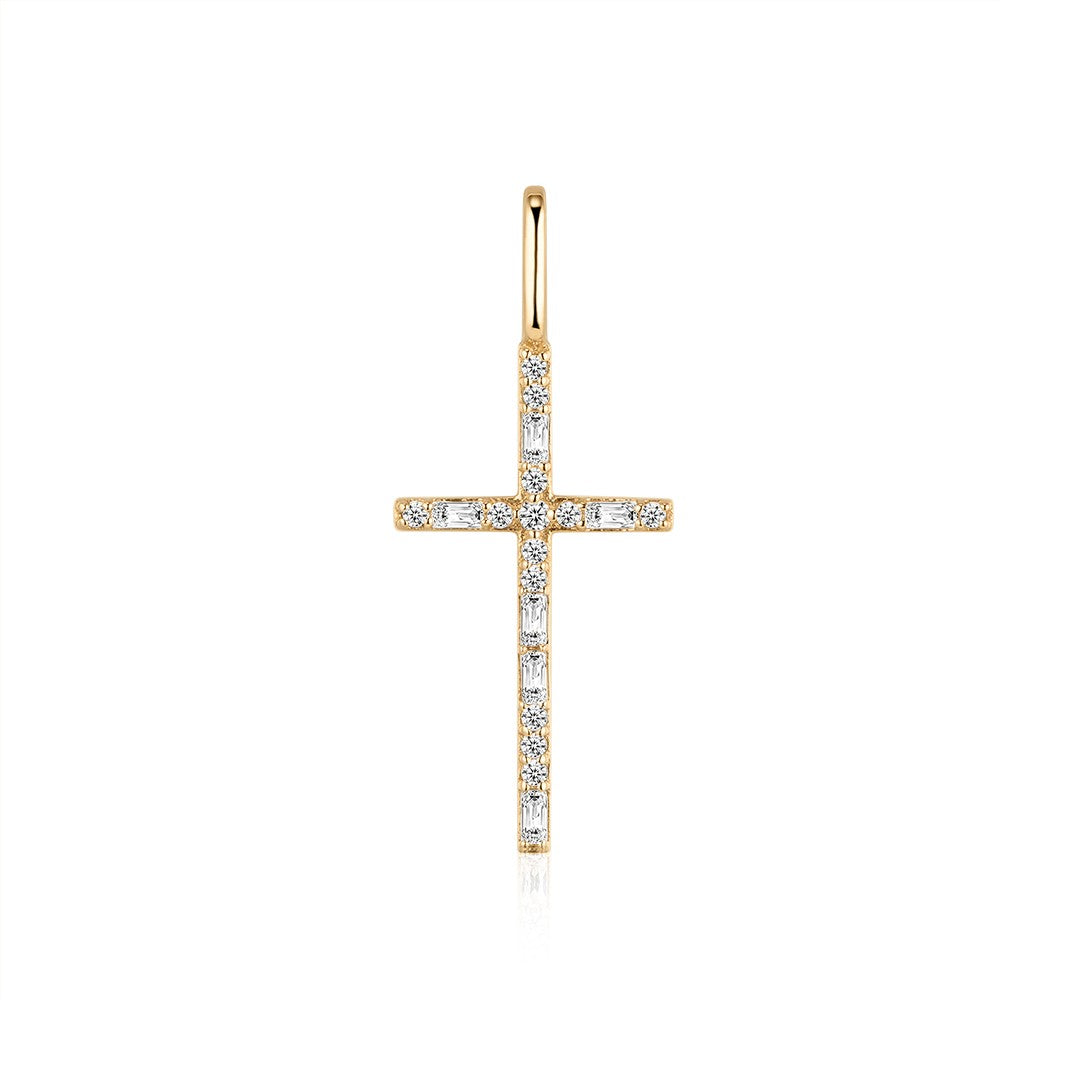 Lab-Grown Diamond Cross Pendant Charm