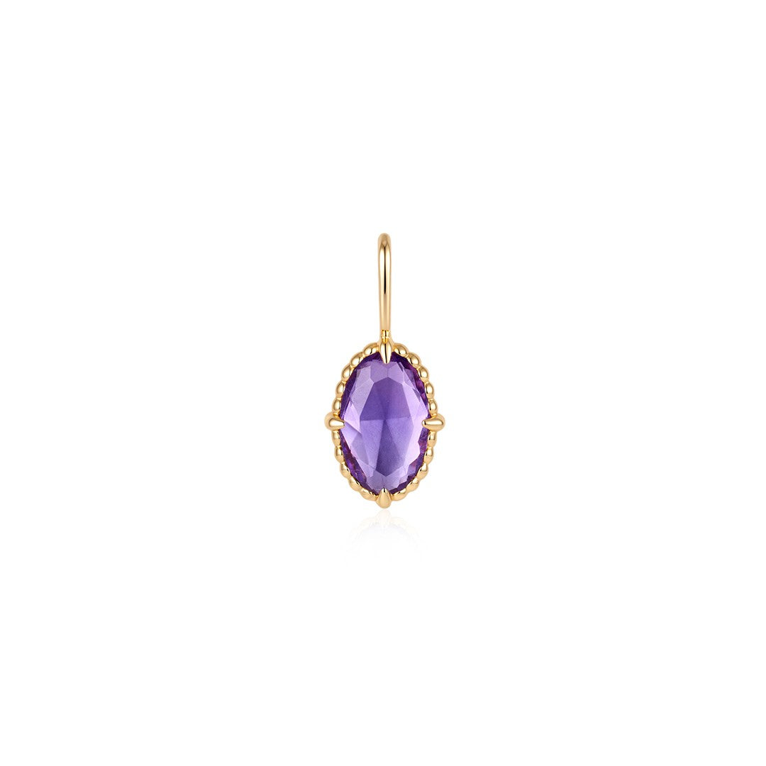 Oval Amethyst Gold Pendant