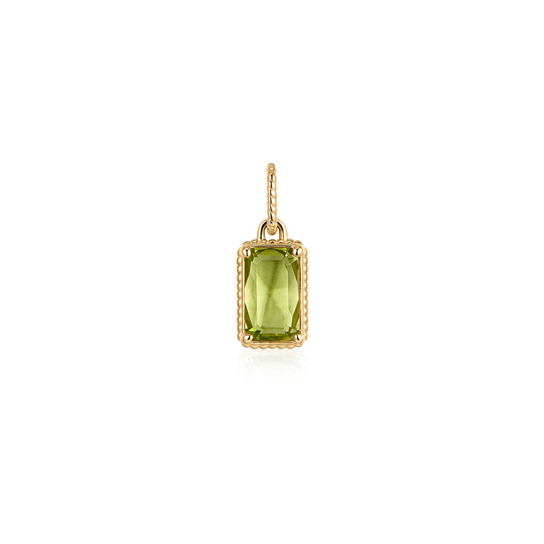 Natural Peridot Emerald-Cut Pendant