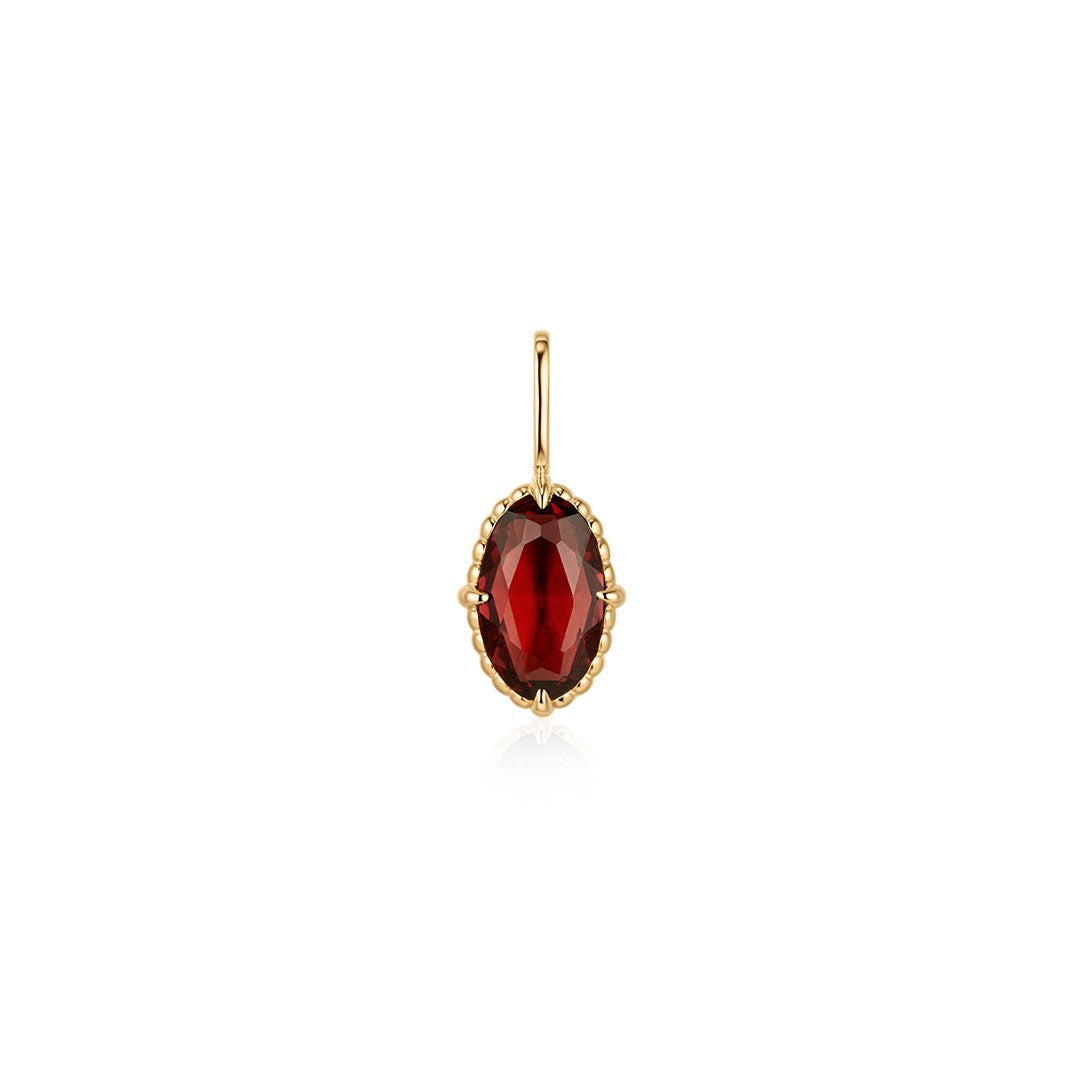 Natural Garnet Oval Pendant