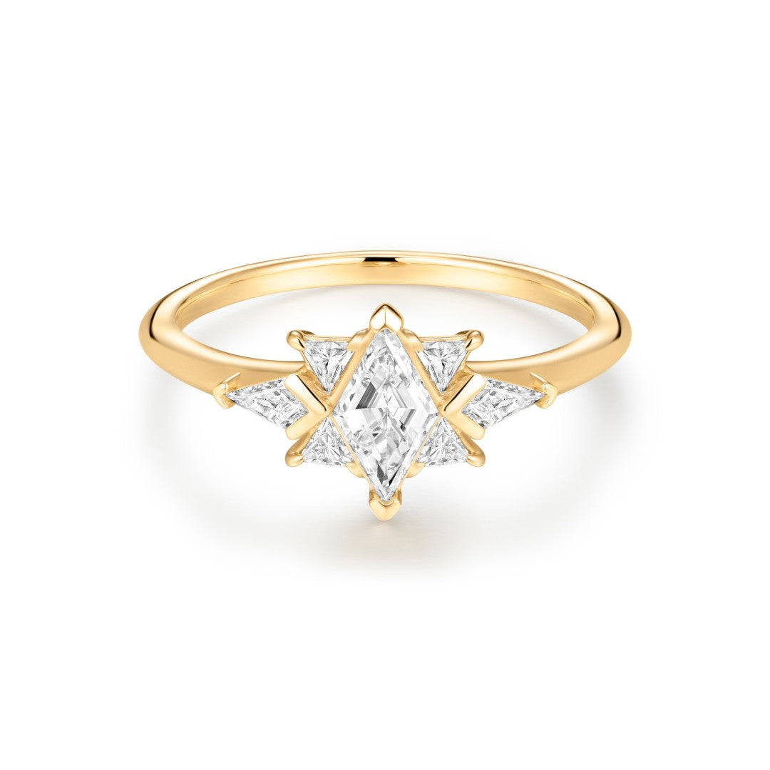Lab-Grown Diamond Geometric Accent Engagement Ring