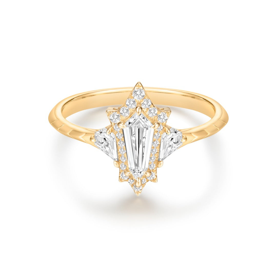 Fancy-Cut Geometric Halo Engagement Ring