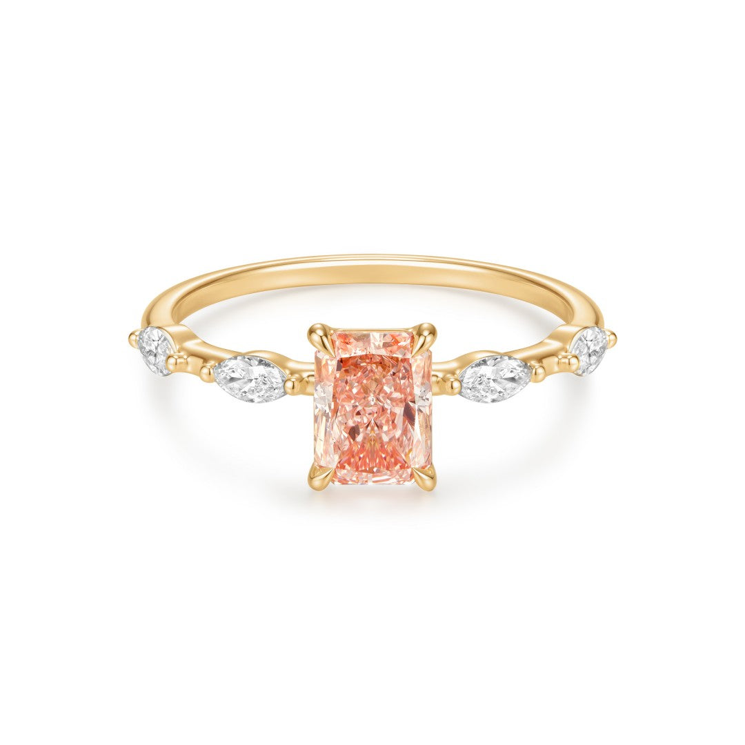 Padparadscha Lab-Grown Diamond Ring