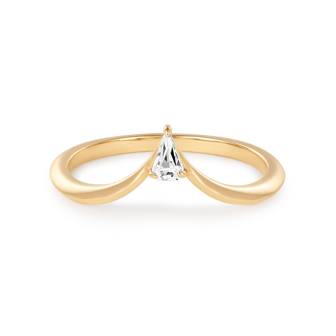 Lab-Grown Diamond Pear Chevron Ring