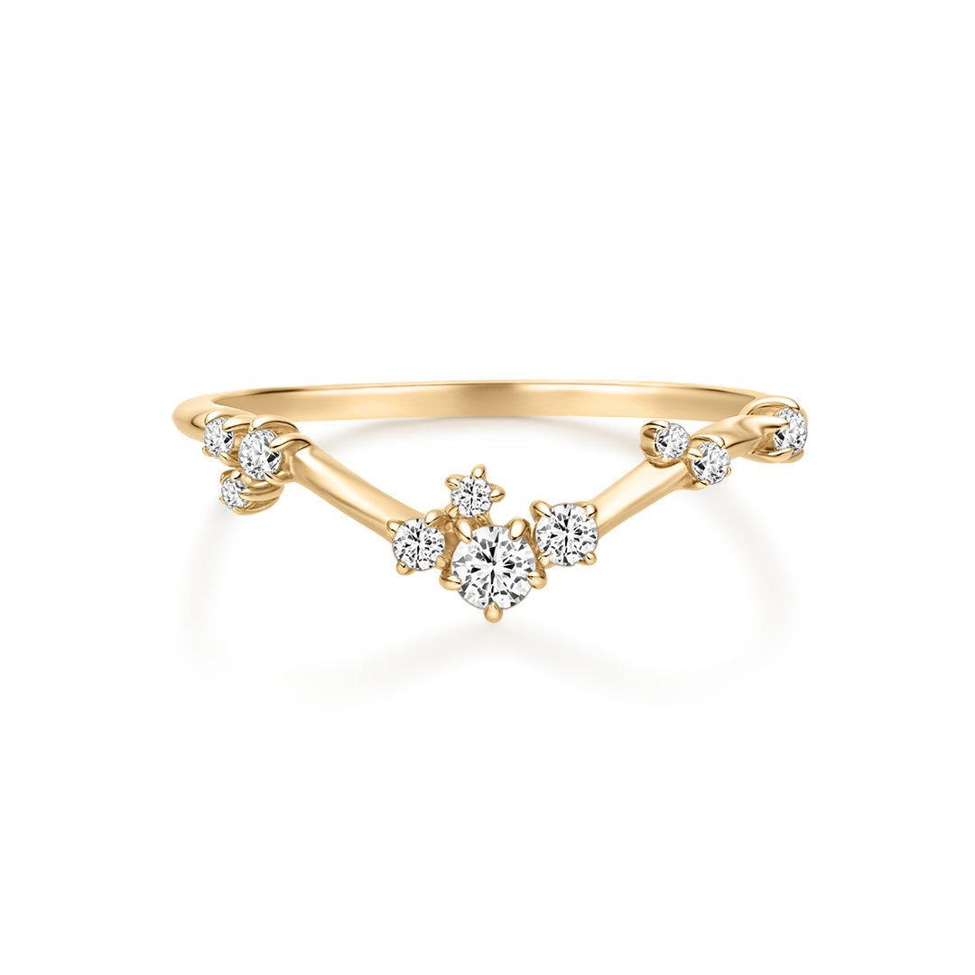 Lab-Grown Diamond V-Shape Cluster Ring