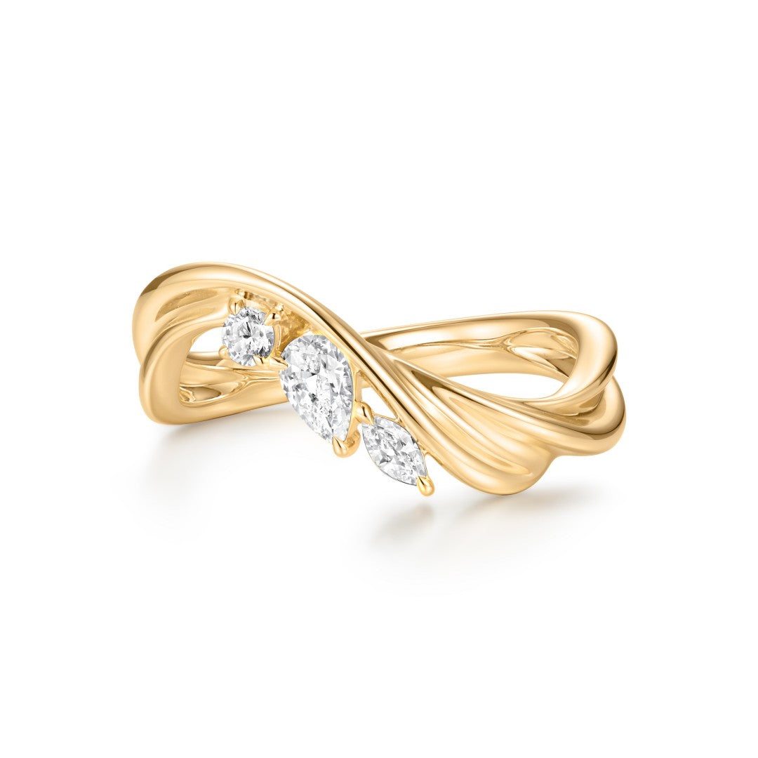 Lab-Grown Diamond Fancy Cut Curved Ring