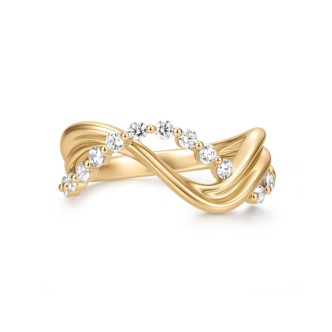 Lab-Grown Diamond Twisted Pavé Wedding Ring