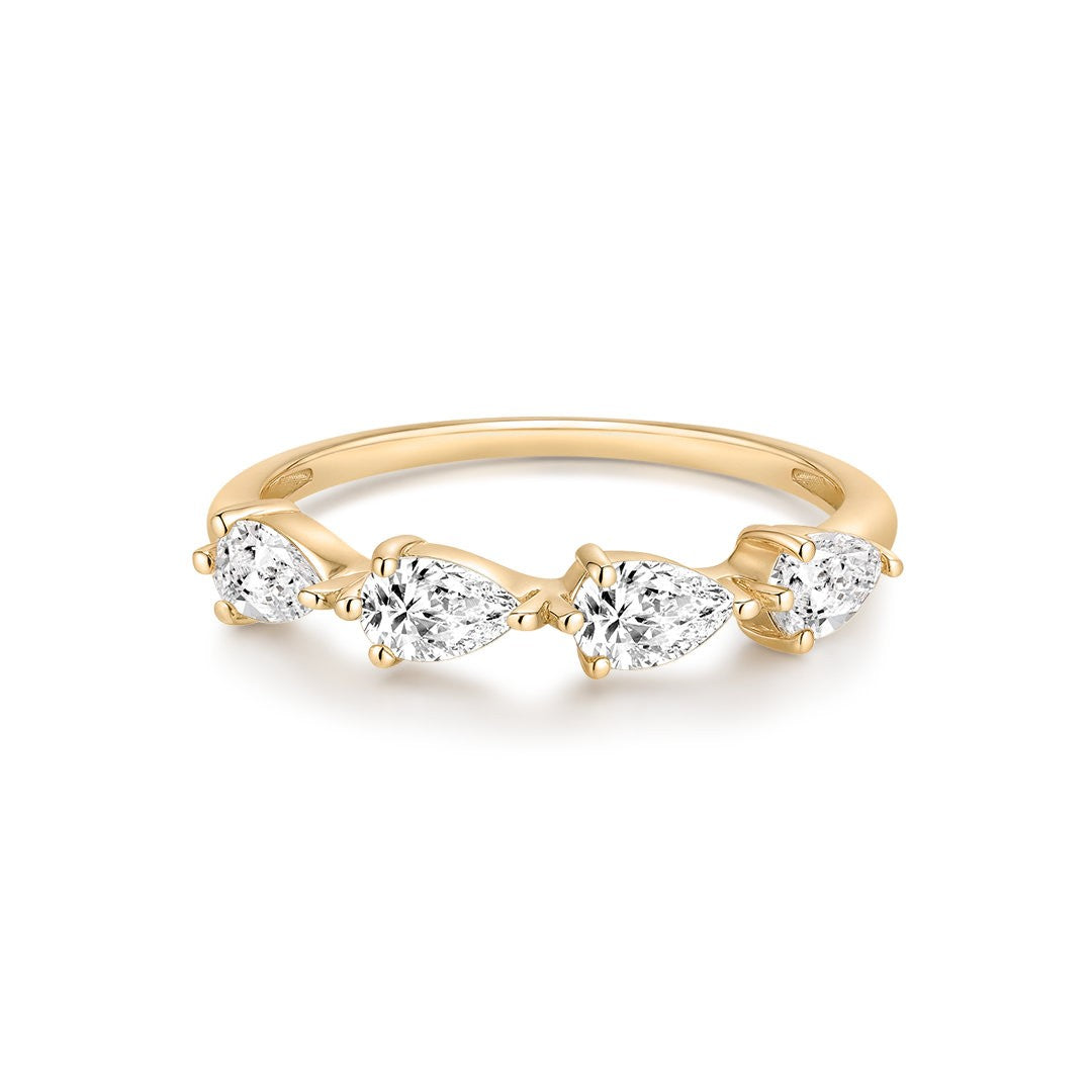 Pear-Cut Eternity Wedding Band