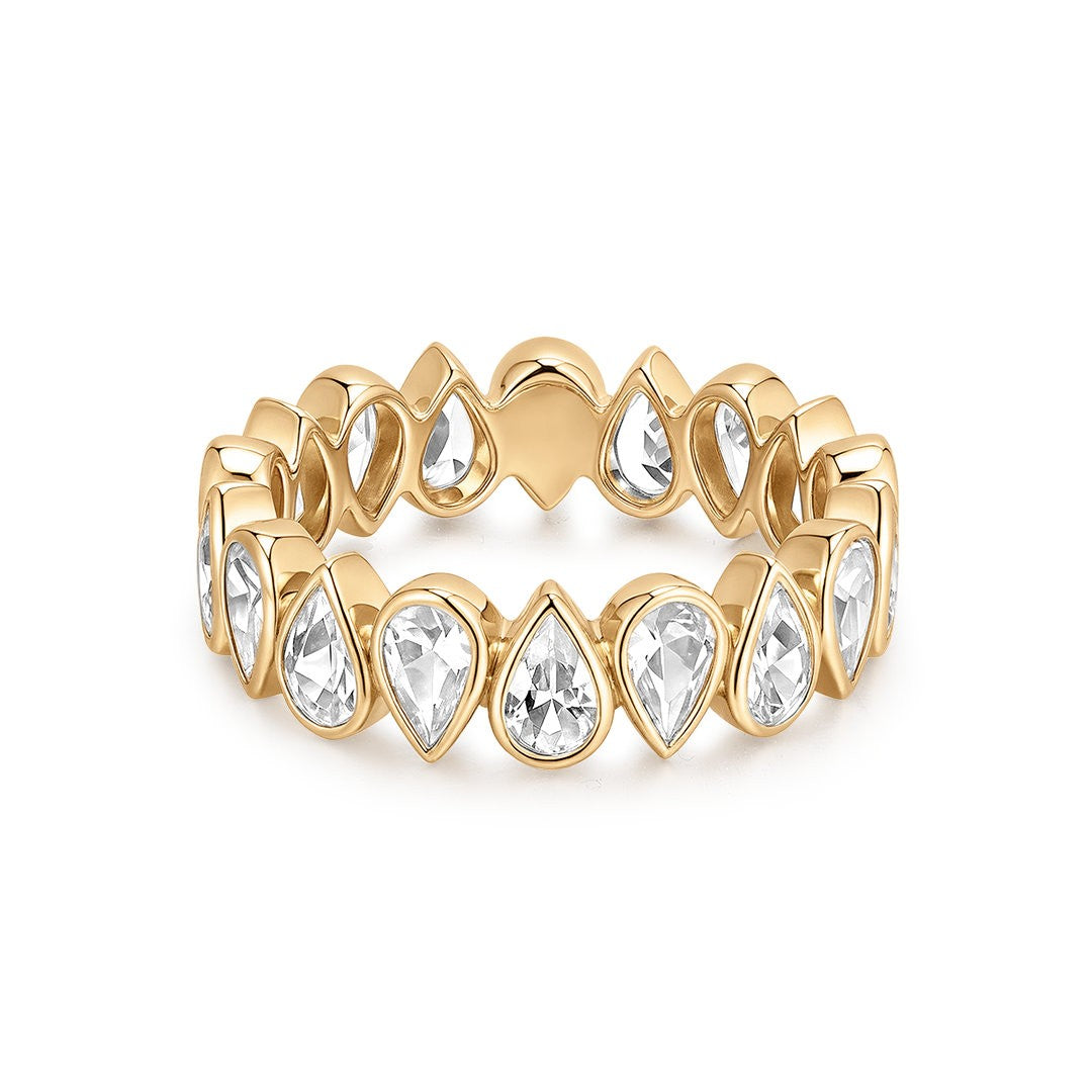 Pear-Shaped Diamond Bezel Eternity Band – Lab-Grown Diamonds