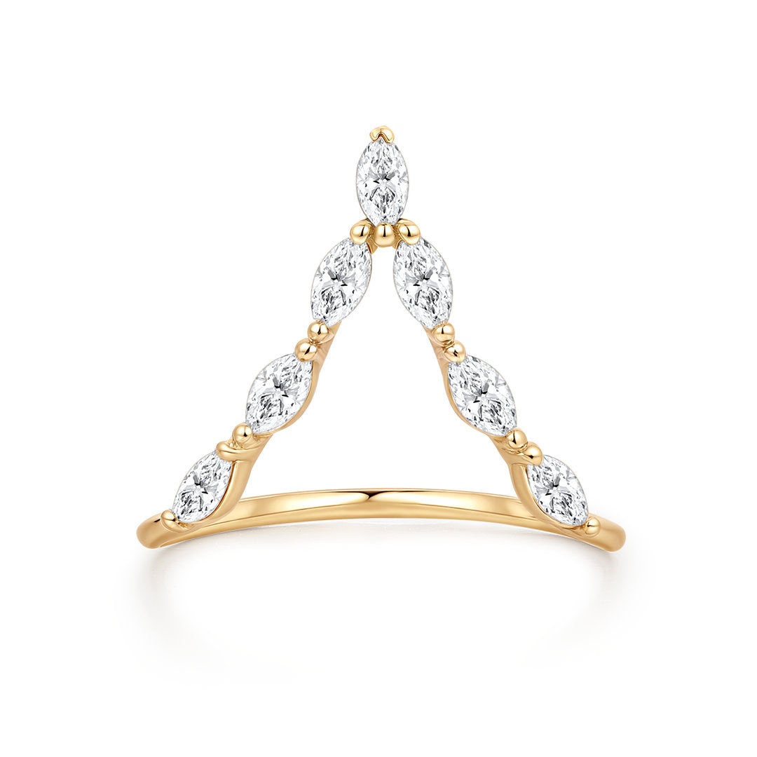 Curved Marquise Lab-Grown Diamond Ring
