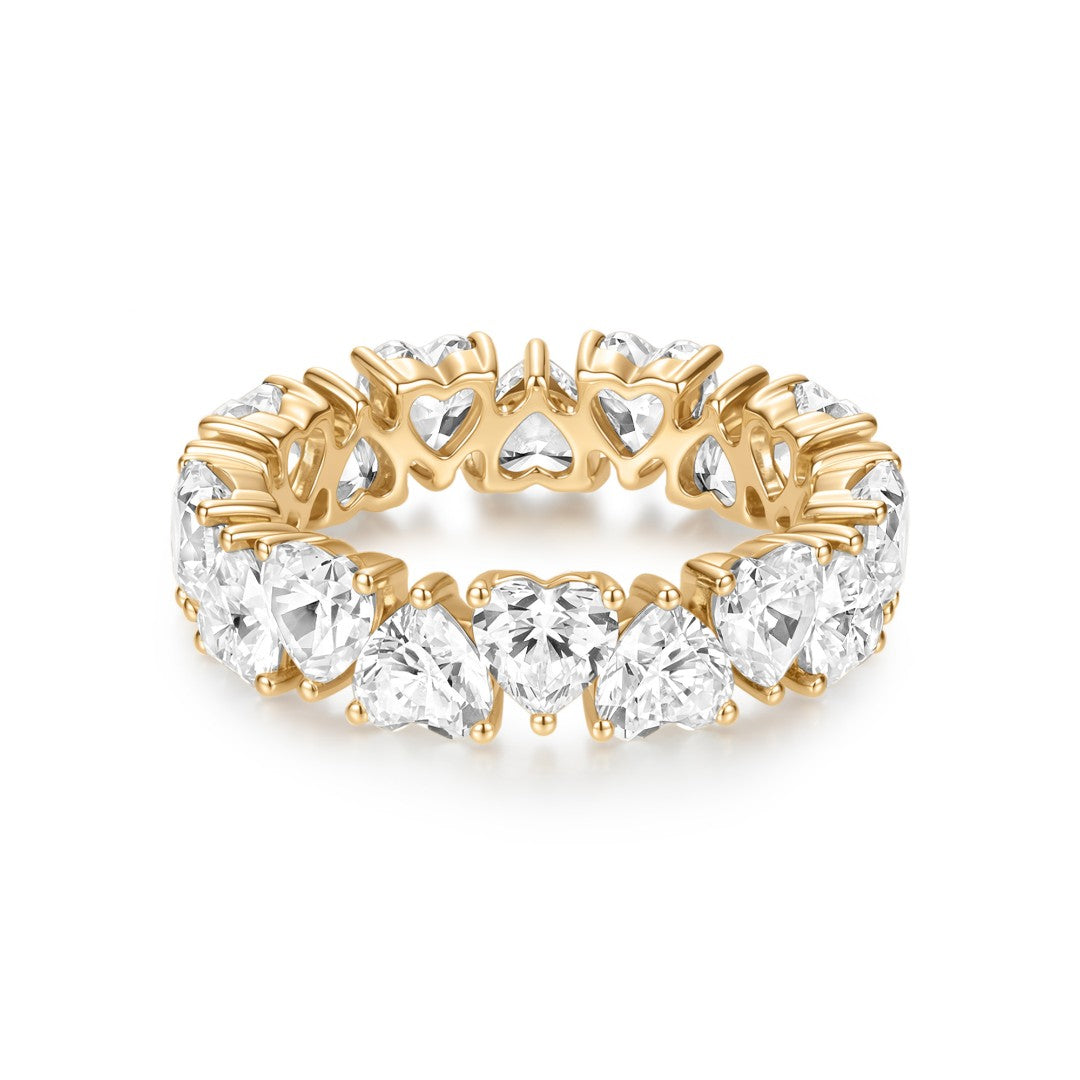 Lab-Grown Diamond Heart Eternity Band Ring