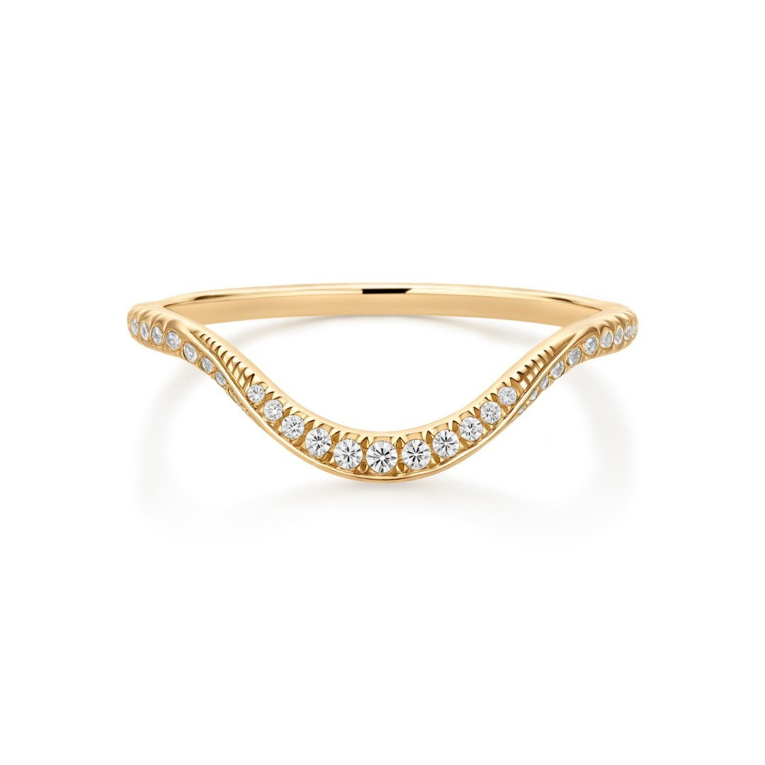 Lab-Grown Diamond Pavé Wave V Band Ring