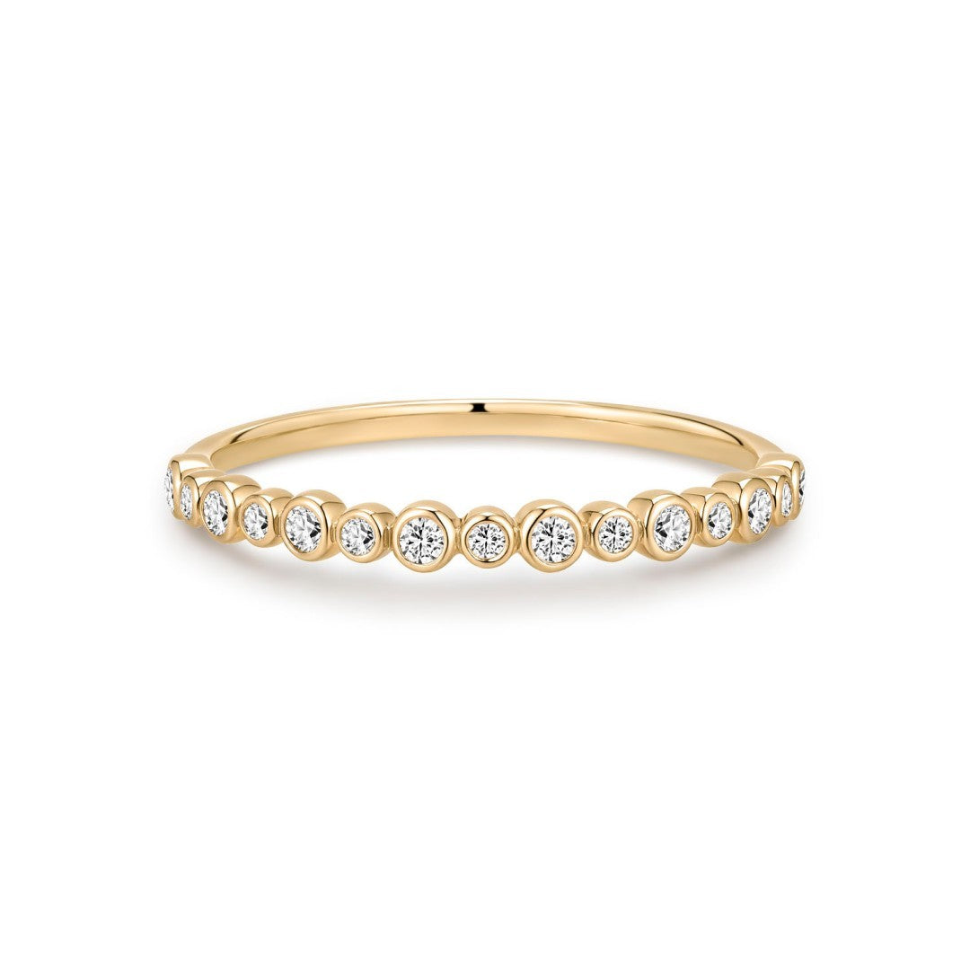 Round Lab-Grown Diamond Bezel Delicate Stacking Ring