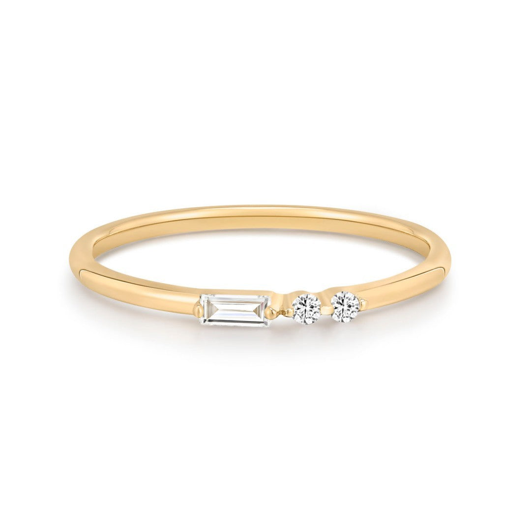 Baguette & Round Lab-Grown Diamond Stacking Ring