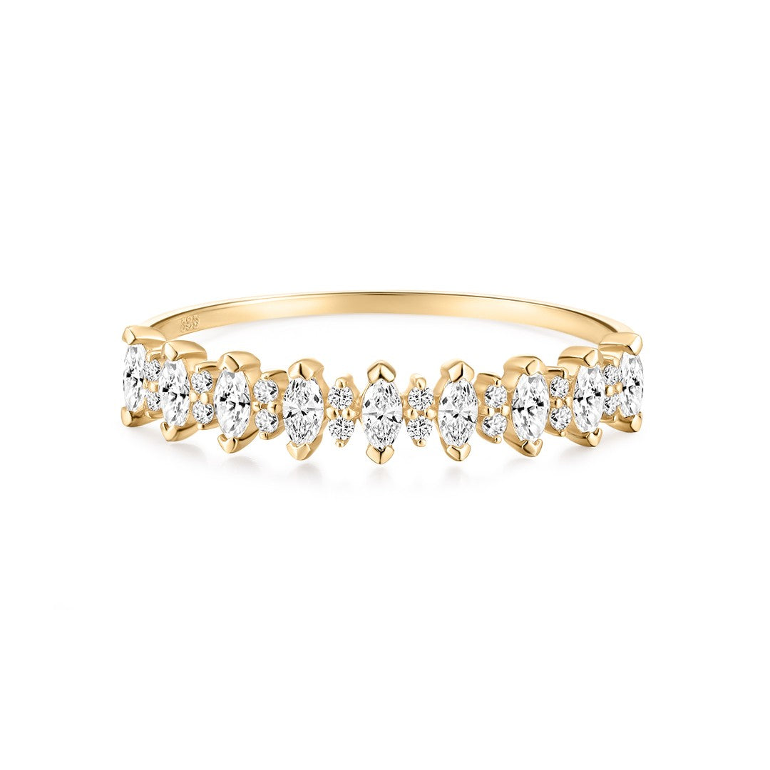 Marquise & Round Lab-Grown Diamond Band Ring