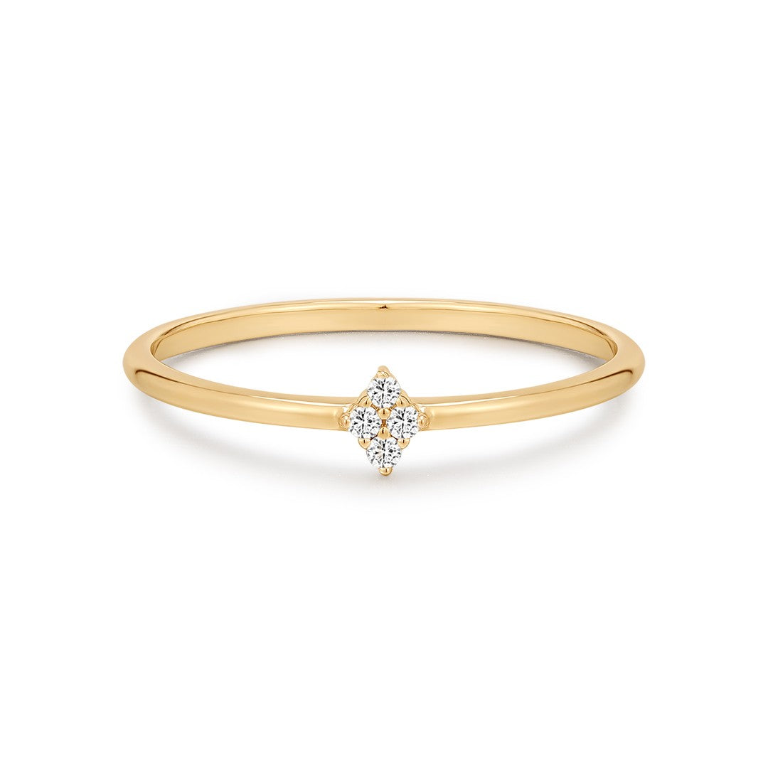 Round Lab-Grown Diamond Cluster Delicate Stacking Ring