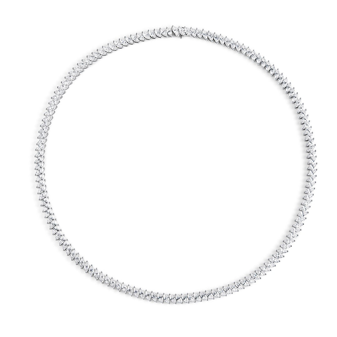 Marquise-Cut Lab-Grown Diamond Tennis Necklace