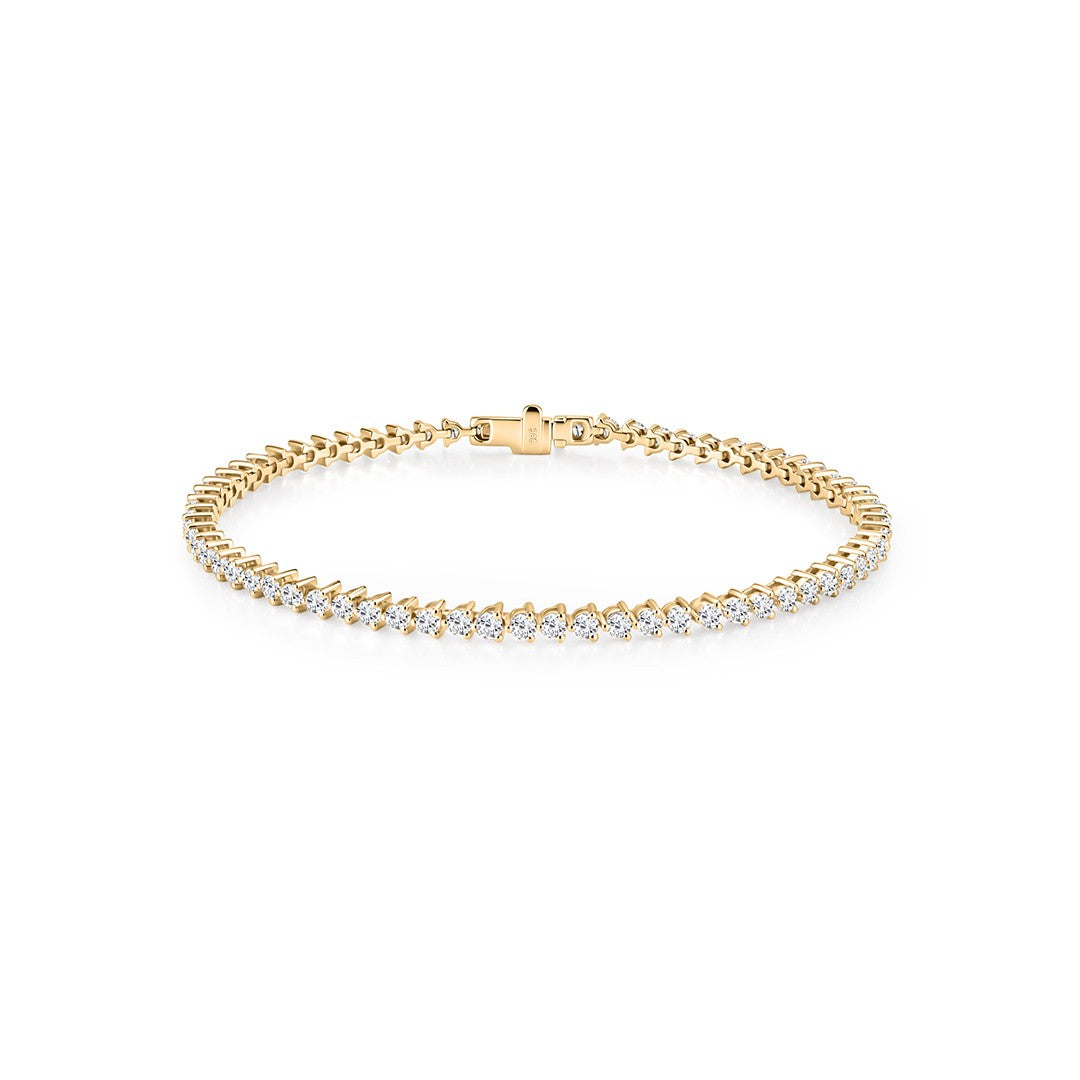 Sleek Gold Tennis Bracelet with Round Lab-Grown Diamonds