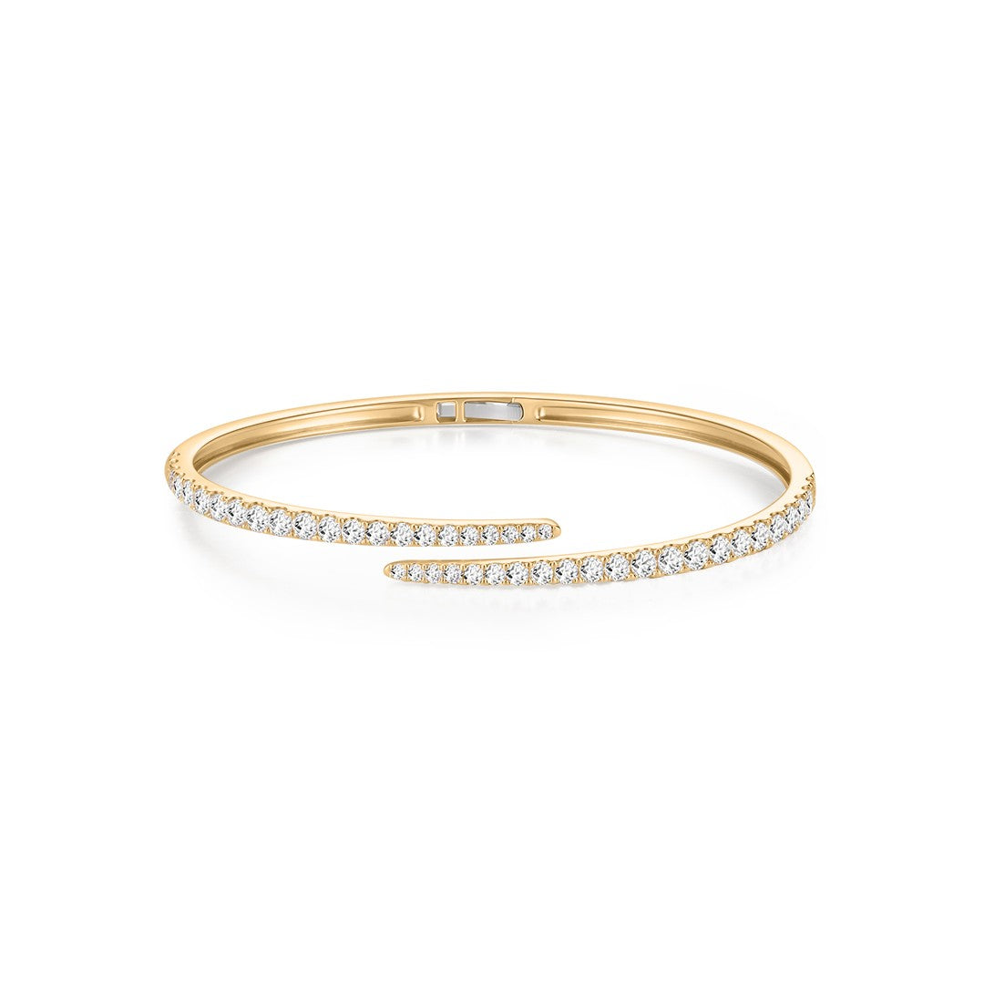 Open Cuff Bangle with Graduated Lab Diamonds