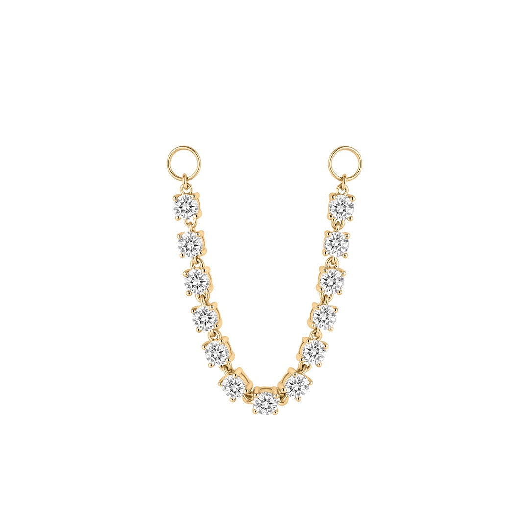Lab Diamond Curved Drop Charms for Huggie Hoops