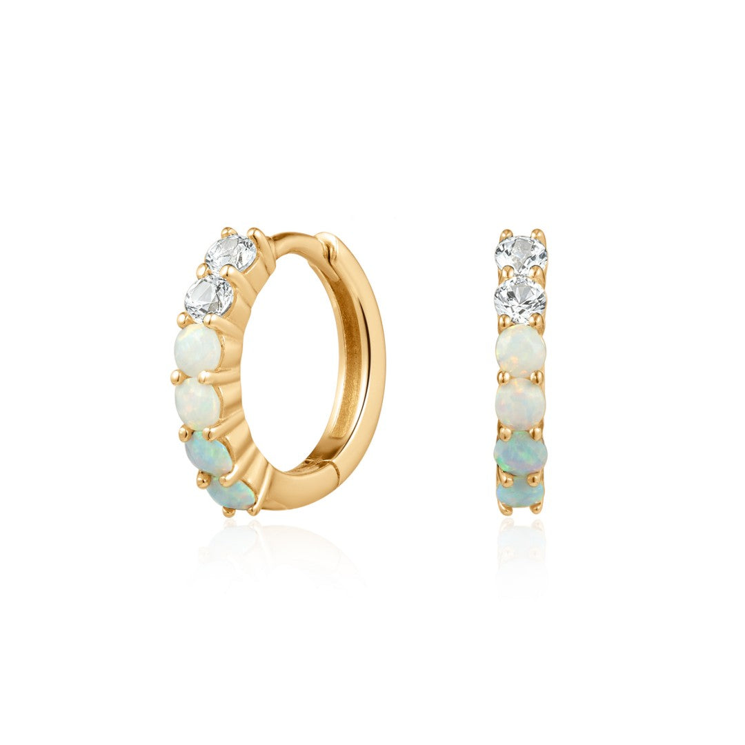 Color Gradient Gemstone Huggie Hoop