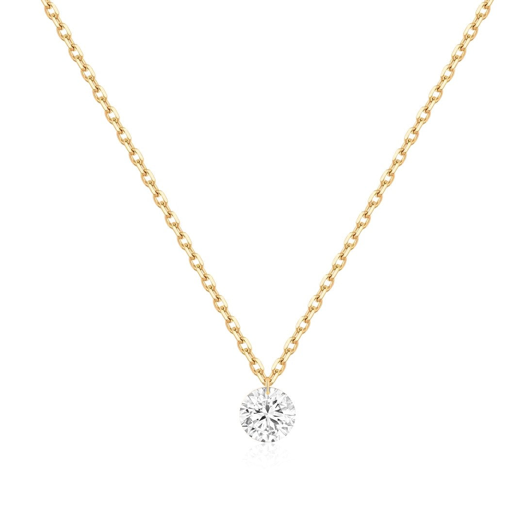 Floating Lab-Grown Diamond Pendant Necklace