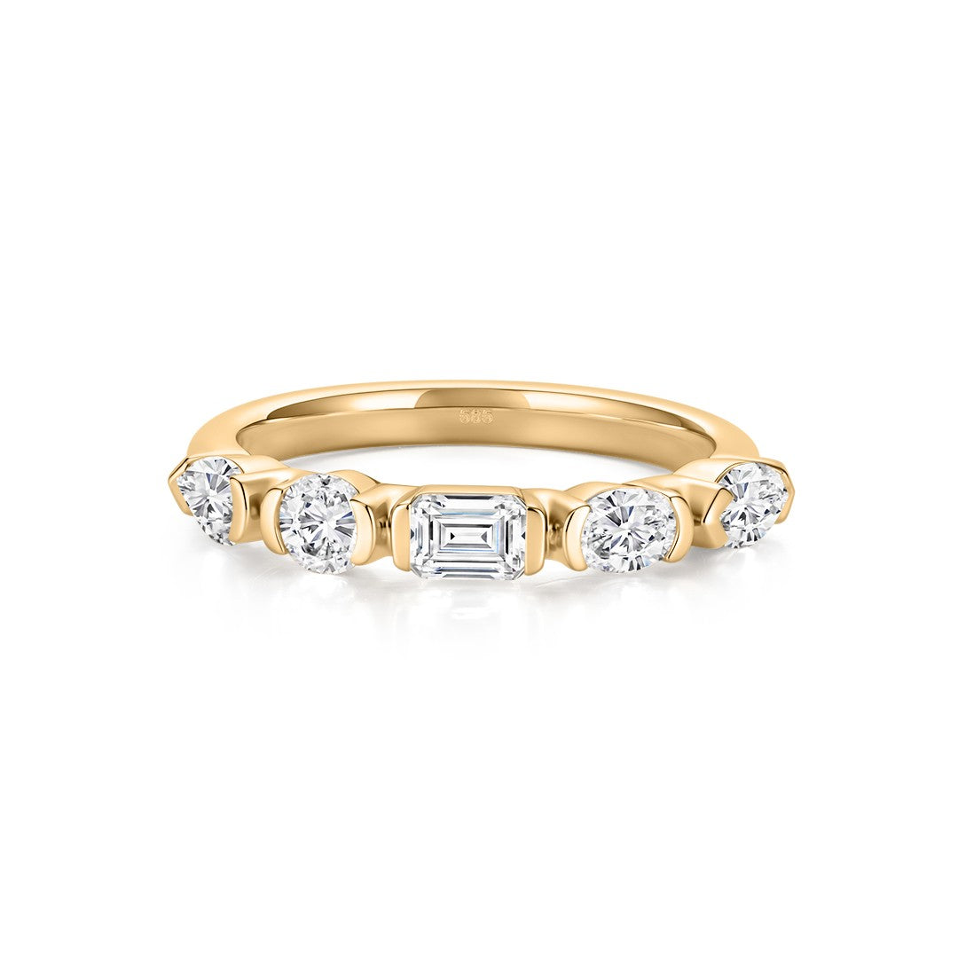 Modern Lab-Grown Diamond Mixed Shape Wedding Ring