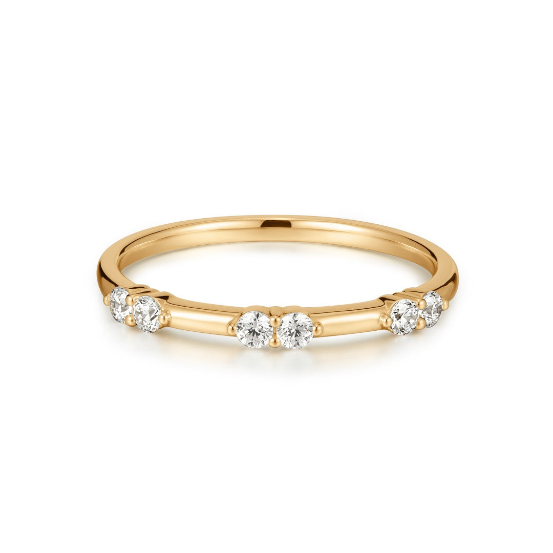 Lab Diamond Station Cluster Wedding Ring