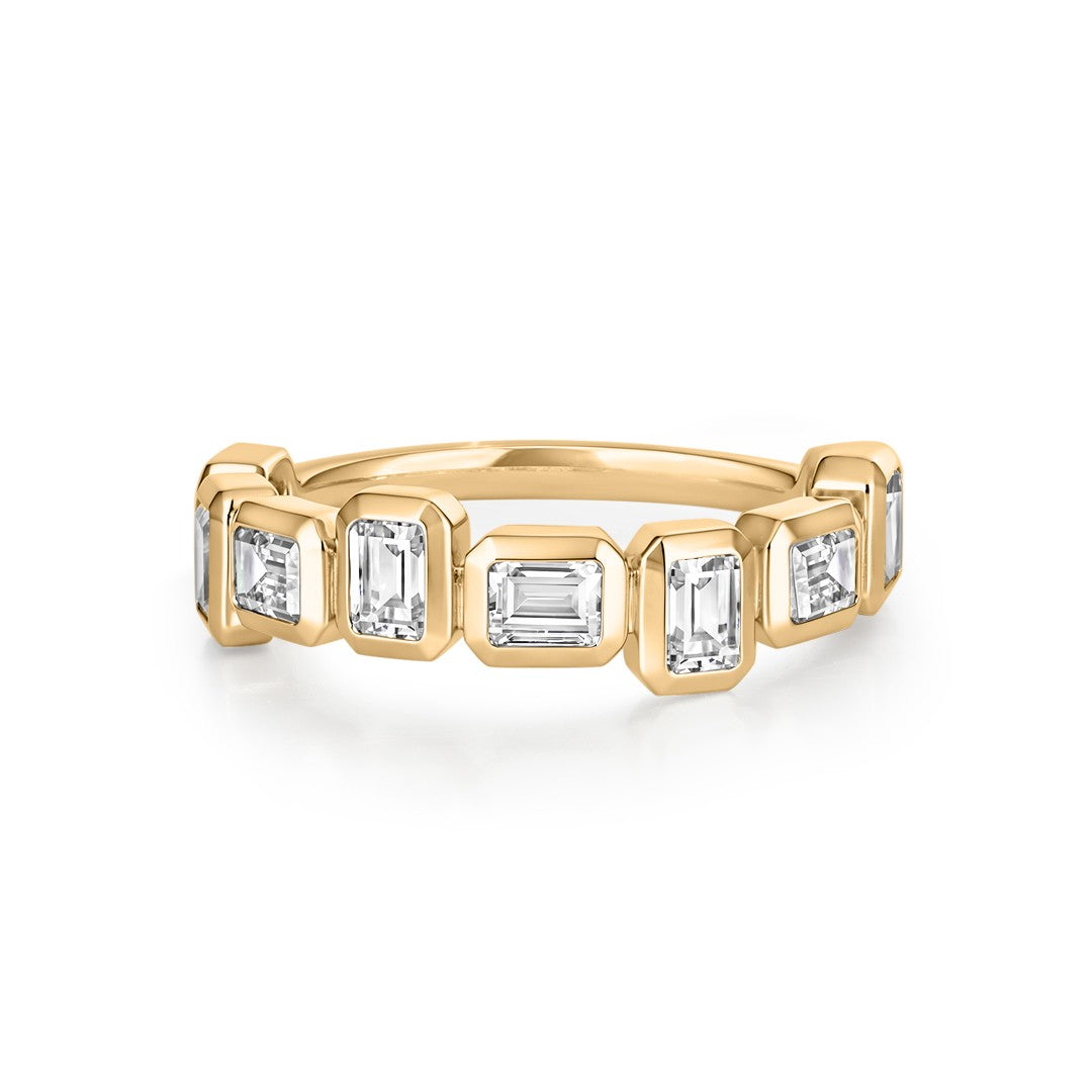 Emerald-Cut Lab Diamond Wedding Band